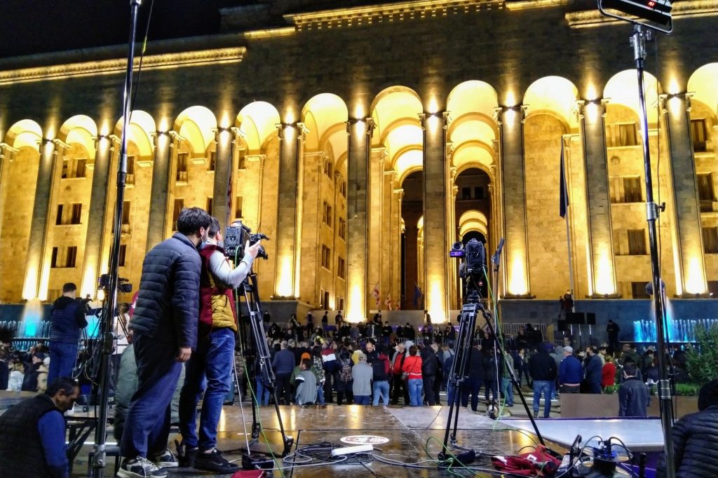 Georgian Police Fire Rubber Bullets at Protesters, Doctor Says