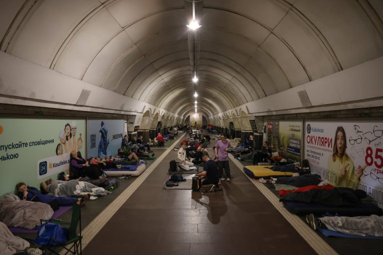 Kyiv residents return to subway shelters as drones and missiles strike