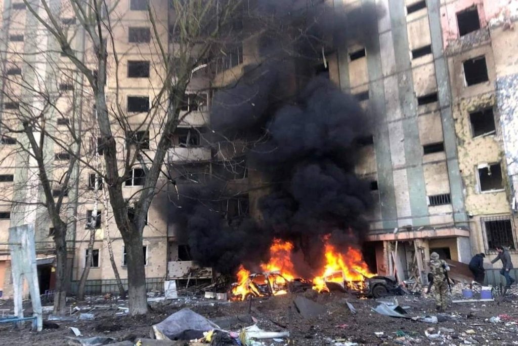 Rescue crews search collapsed Kyiv apartment building after overnight attack