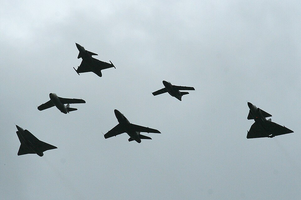 Gripen Fighter Aircraft Under Flight