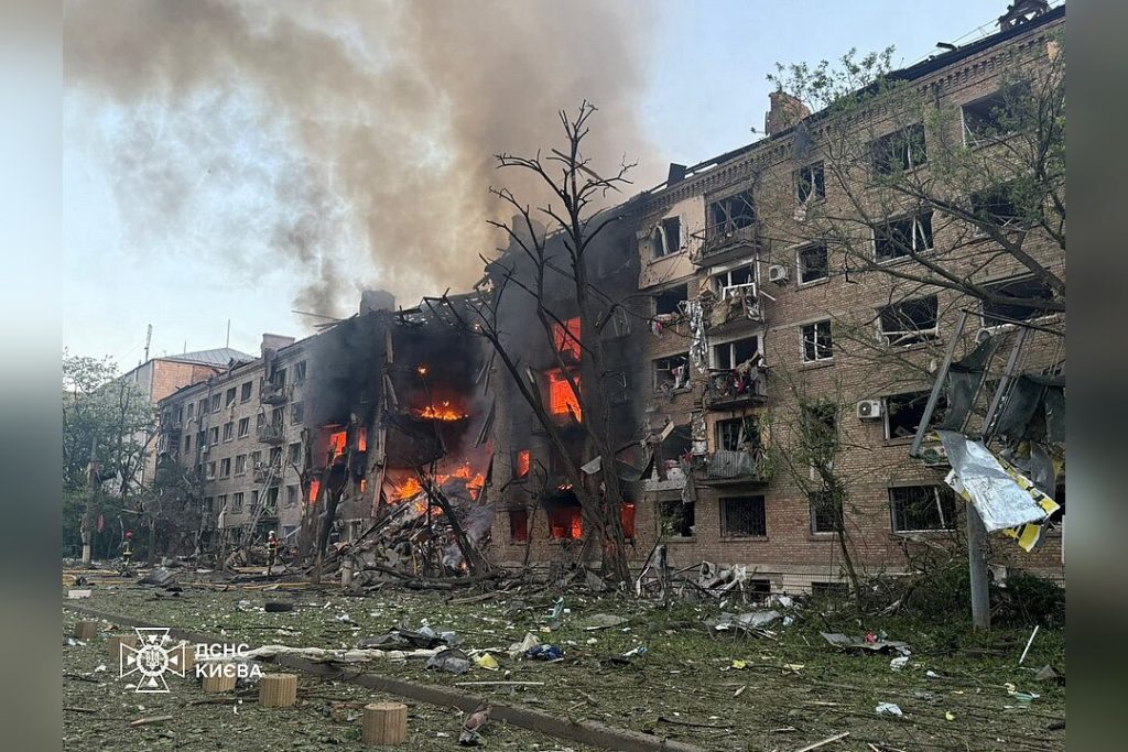 Kyiv Under Attack Night View