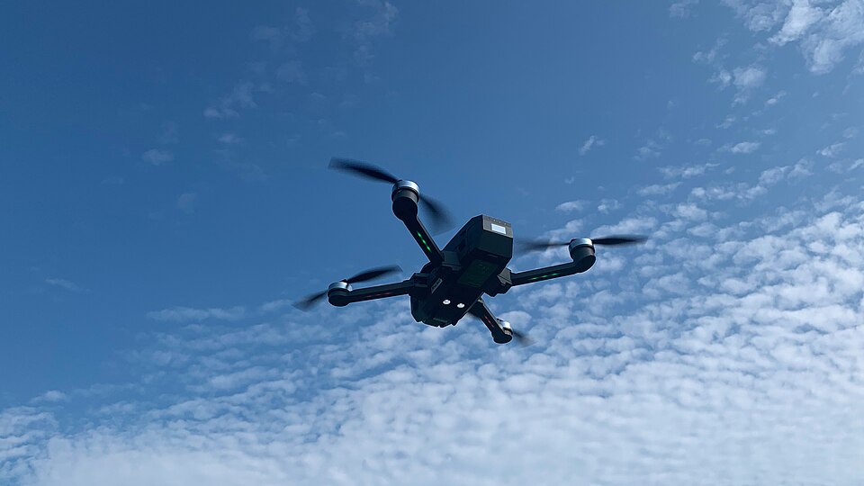 Unmanned Drone In Flight